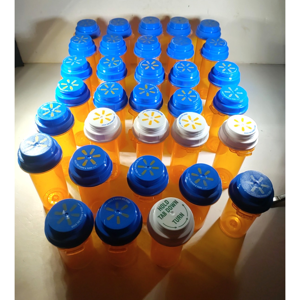 Empty Amber Medicine Bottles Lot Of 33 Craft